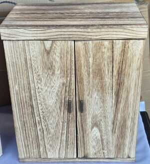 Rustic Wood Jewelry Armoire Organizer Cabinet 3 Drawers New Open Box